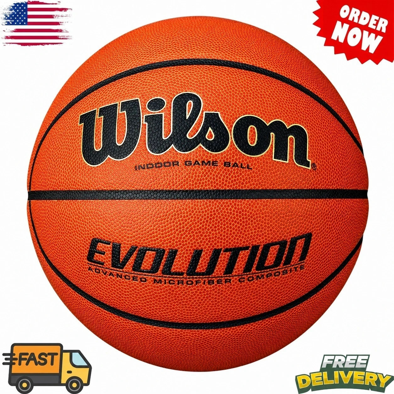 WILSON Men's Evolution Game Basketball (29.5 WILSON Men's Evolution Game Basketball (29.5