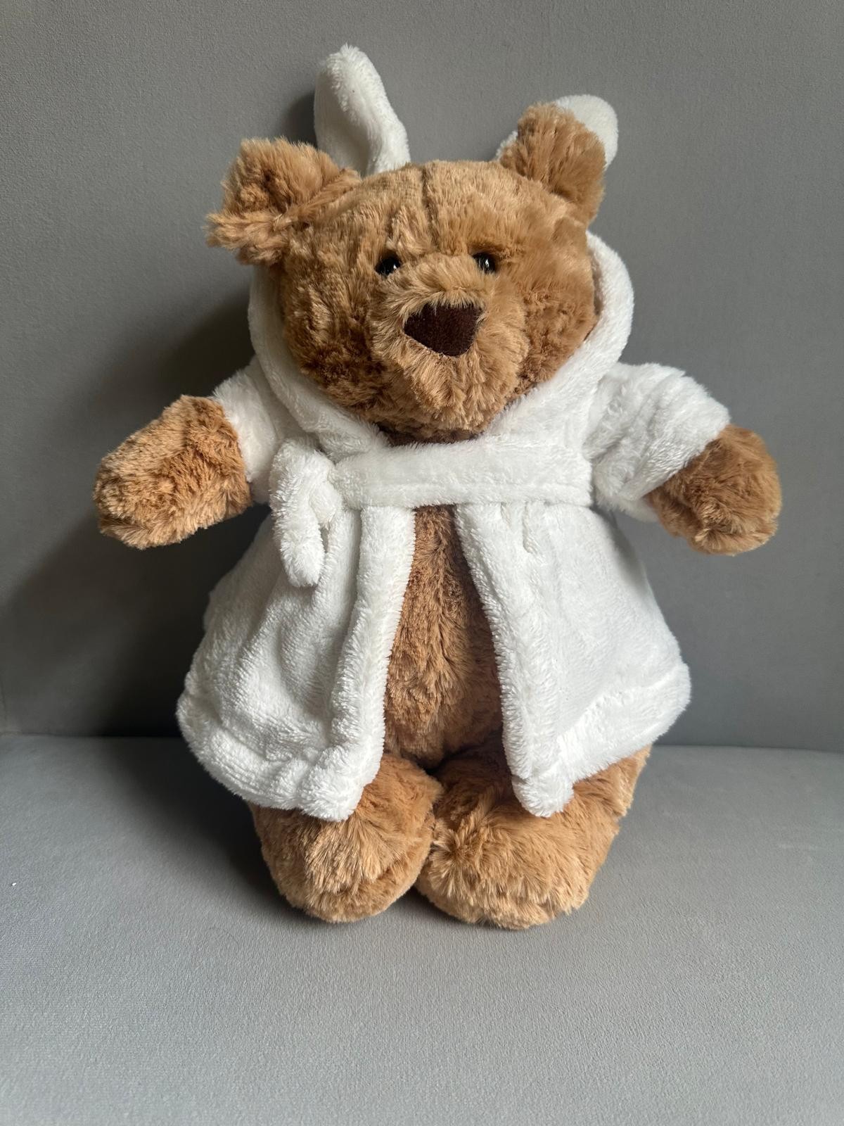 Jellycat Teddy Bear Plush Toy White Bathrobe Soft Stuffed Animal Cute Gift Jellycat Teddy Bear Plush Toy White Bathrobe Soft Stuffed Animal Cute Gift