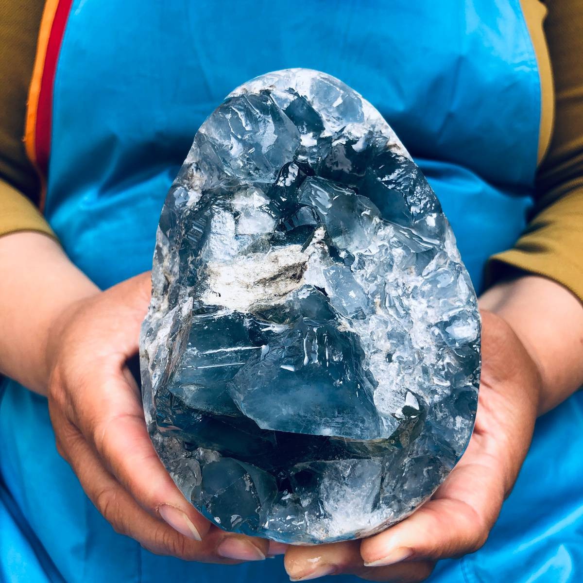 4.4LB Top natural blue crystal cave quartz crystal cave mineral specimen 4537