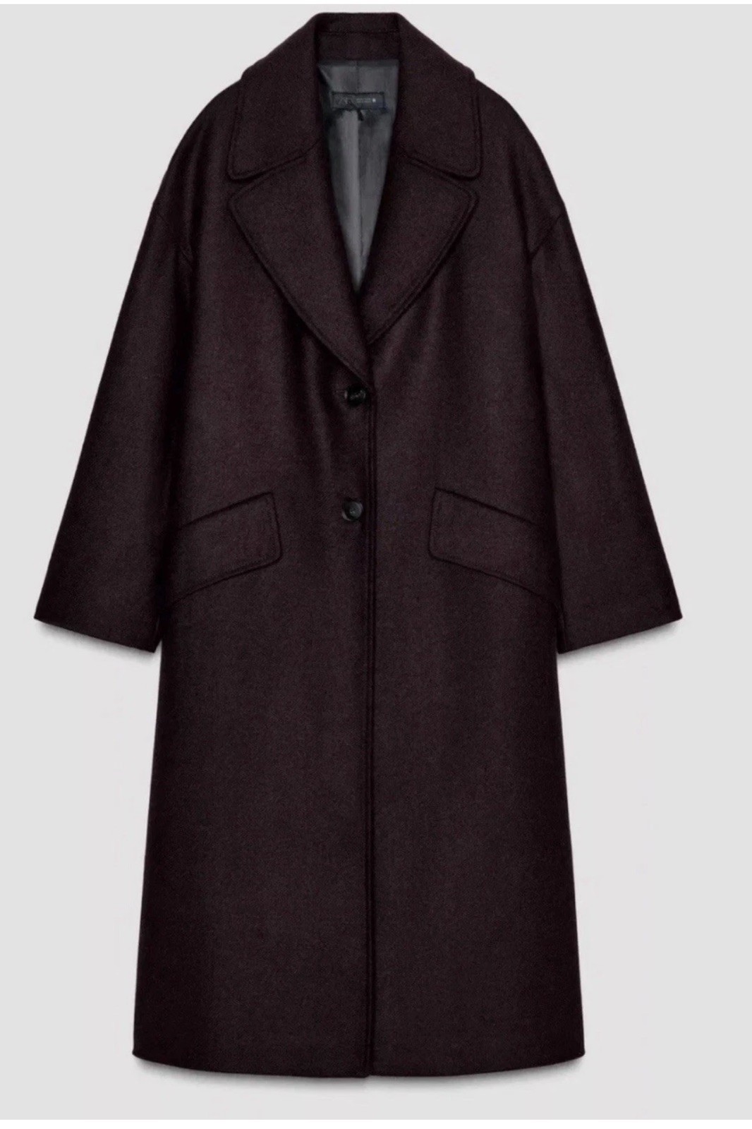 BNWT ZARA BURGUNDY OVERSIZED COAT WITH WOOL SIZE S BNWT ZARA BURGUNDY OVERSIZED COAT WITH WOOL SIZE S