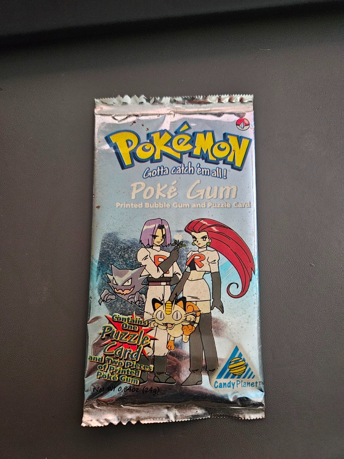 Vintage 1999 Pokemon Poke Gum Sealed Pack Team Rocket Candy Planet Faded