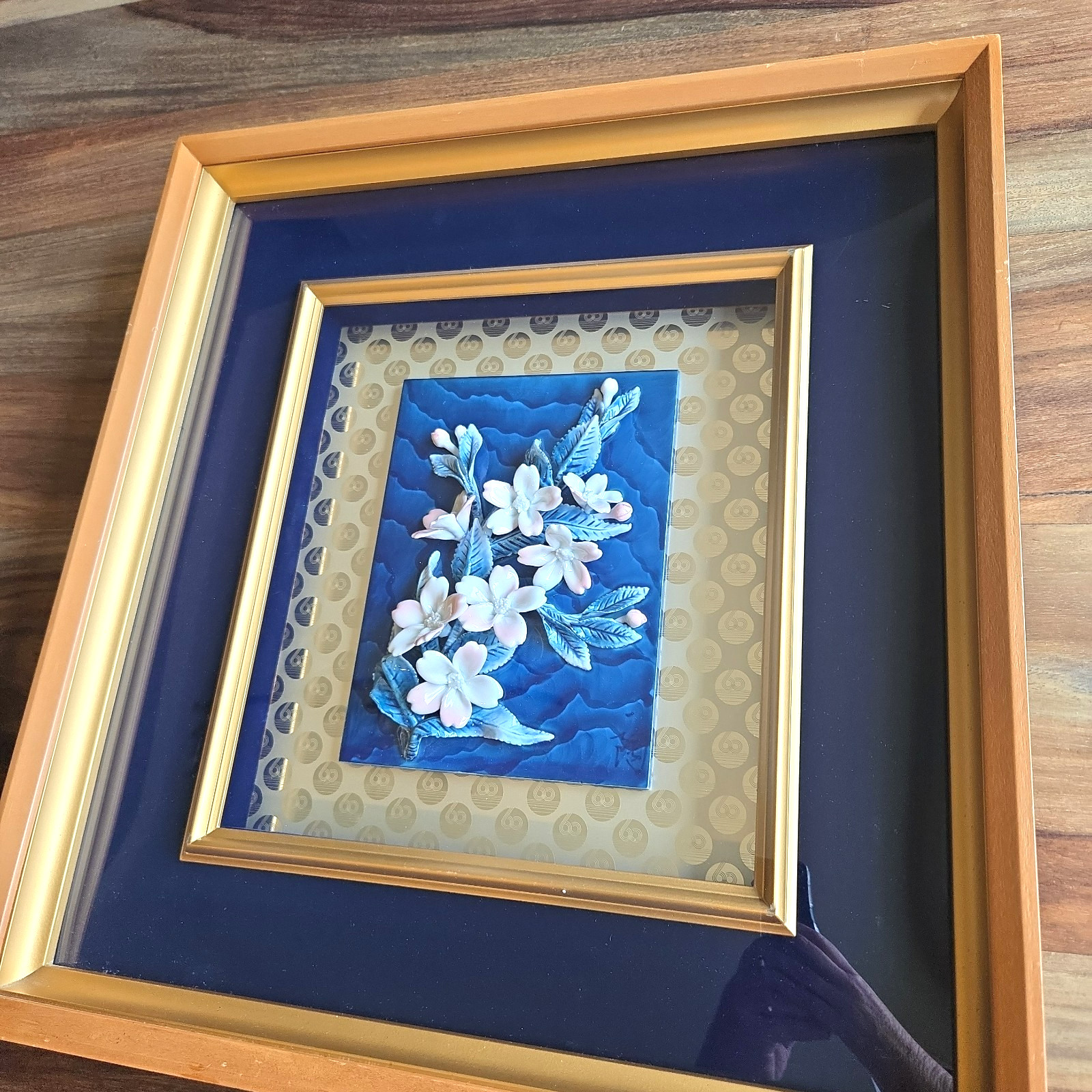 Vintage Japanese Arita Ware 3D Porcelain Signed 1978 Framed Panasonic 60th Anny