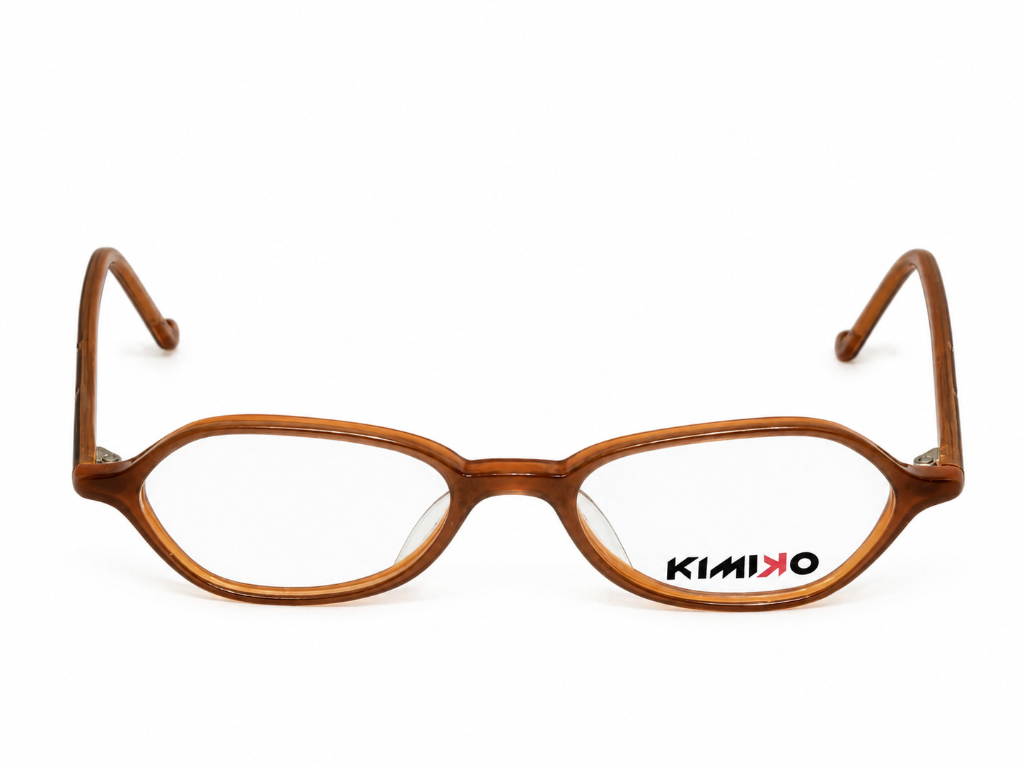 Vintage Kimiko B122 Eyeglasses Frame NOS Japan Amber Brown Small Oval 46mm Y2K