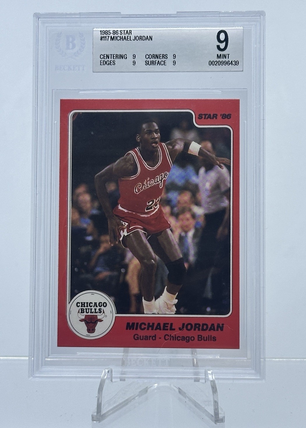 1985-86 Star #117 Michael Jordan BGS PERFCT 9 Chicago Bulls 2nd Year Beautiful 1985-86 Star #117 Michael Jordan BGS PERFCT 9 Chicago Bulls 2nd Year Beautiful