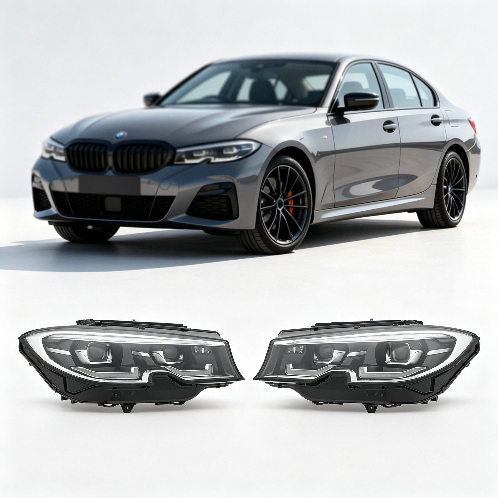 For 2019-2021 BMW 3 Series G20 G28 Full LED Headlights Headlamps w/AFS Pair Set