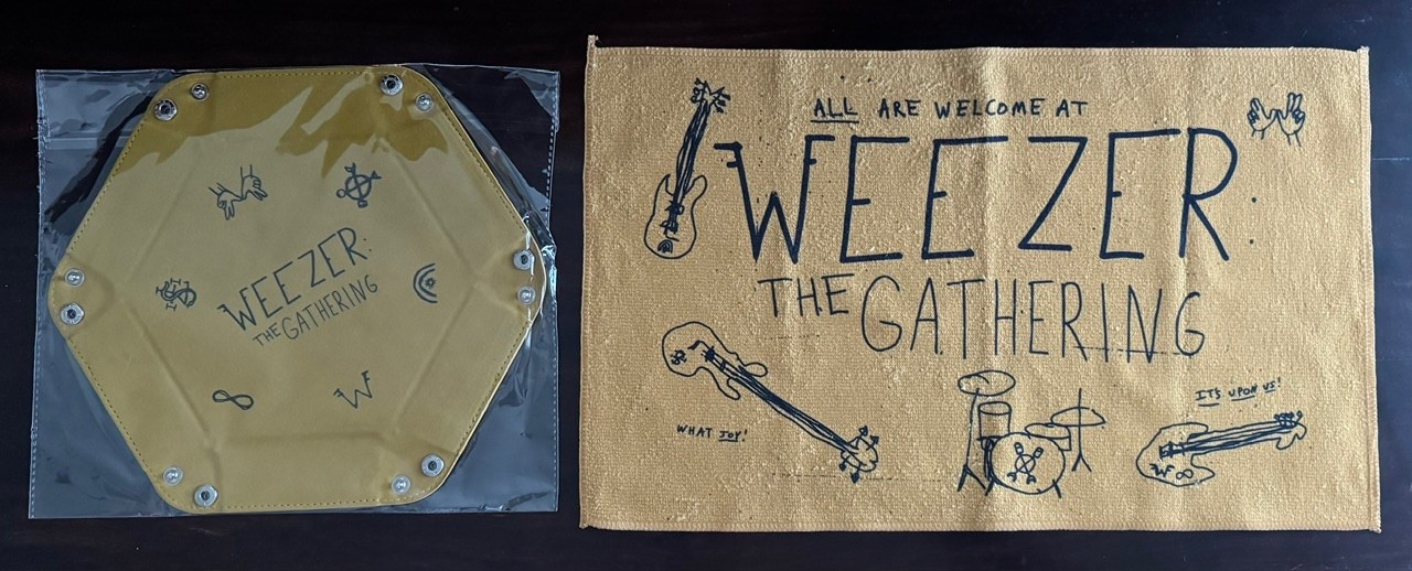 Weezer The Gathering Tour 2026 Towel and Snap Dice Bowl VIP Merch