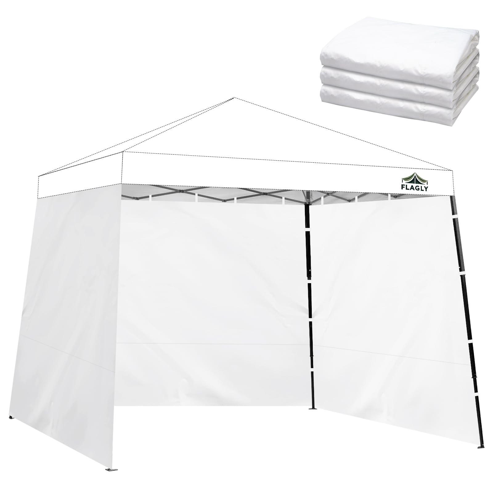 FLAGLY Slant Leg Canopy Sidewall - 3 Pack 300D Waterproof for 9x9ft/11x11ft FLAGLY Slant Leg Canopy Sidewall - 3 Pack 300D Waterproof for 9x9ft/11x11ft