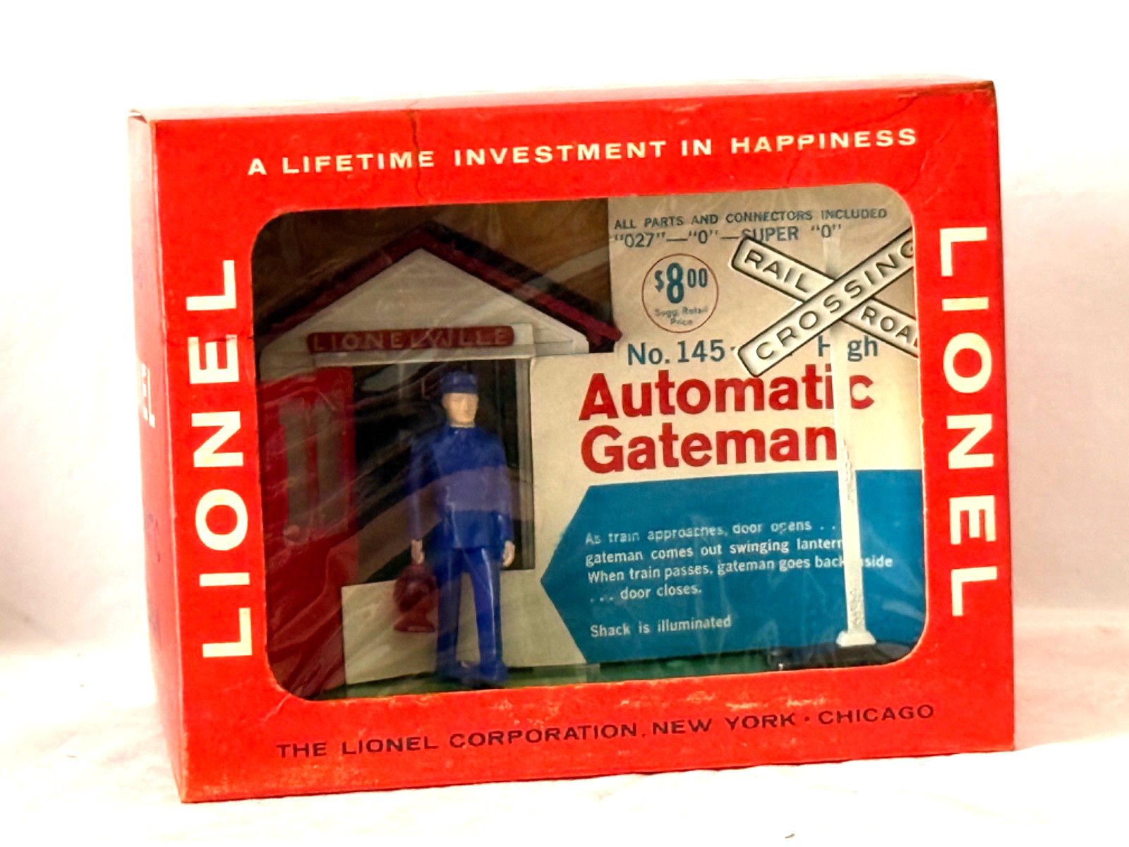 LIONEL 145 AUTOMATIC GATEMAN W/PACKET AND ADVERTISING INSERT - CELLO FRONT - C-9