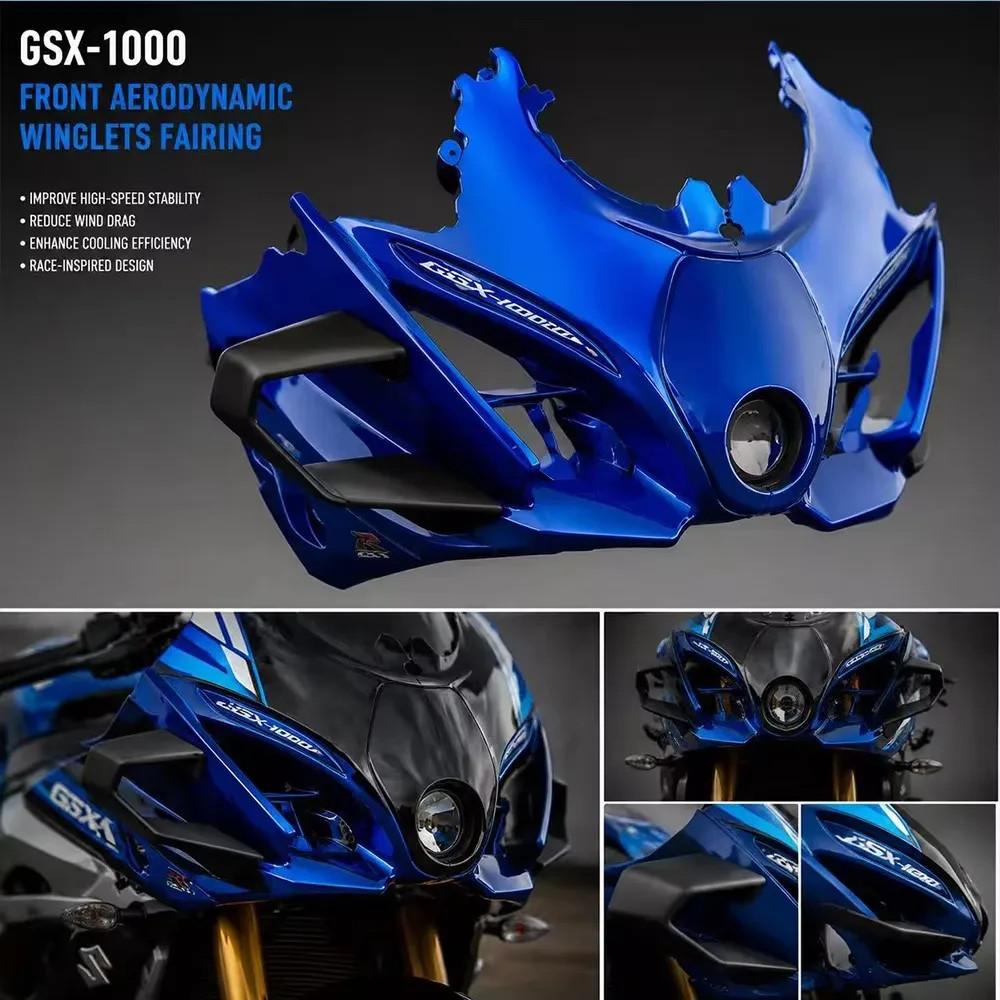 Front Fairing Spoiler Kit Fixed-wing For Suzuki GSX-R1000R L7 L8 L9 2017-2024 Front Fairing Spoiler Kit Fixed-wing For Suzuki GSX-R1000R L7 L8 L9 2017-2024
