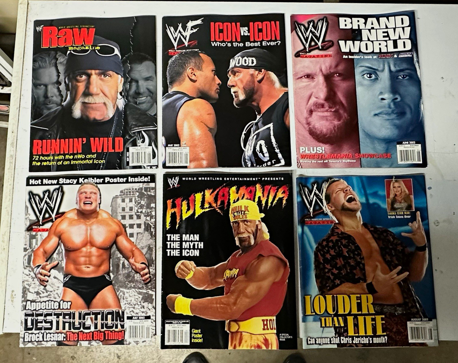 WWE Magazine 2002 6 pack lot Raw posters WWE Magazine 2002 6 pack lot Raw posters