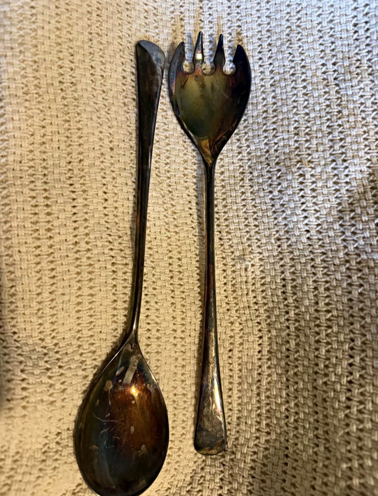 Vintage J.B. Prince Salad Serving Set 2 Pc Stainless Steel Spoon & Fork Utensils Vintage J.B. Prince Salad Serving Set 2 Pc Stainless Steel Spoon & Fork Utensils