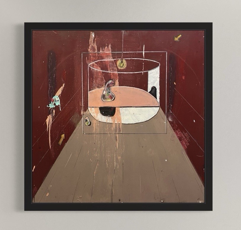 Francis Bacon Style Abstract Canvas Painting Modern Surrealist Wall Decor Art