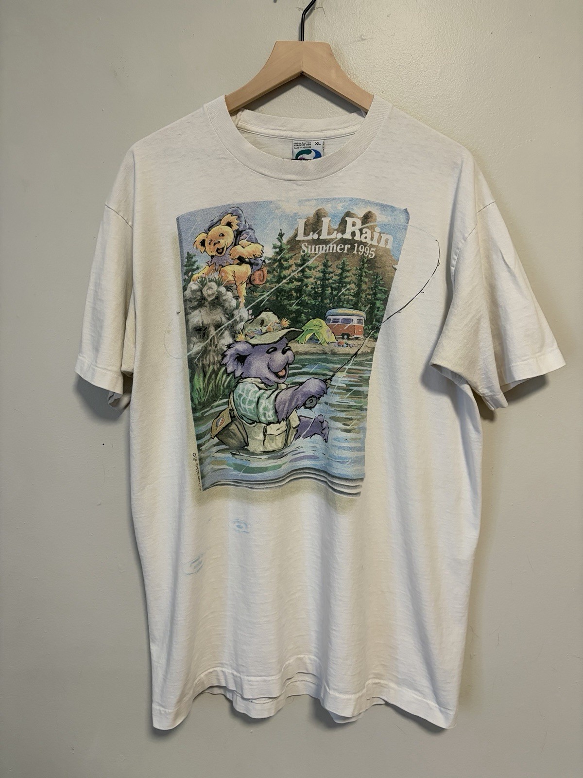 Vintage 90s Grateful Dead L.L. Rain Double-Sided Liquid Blue T Shirt Size XL Vintage 90s Grateful Dead L.L. Rain Double-Sided Liquid Blue T Shirt Size XL