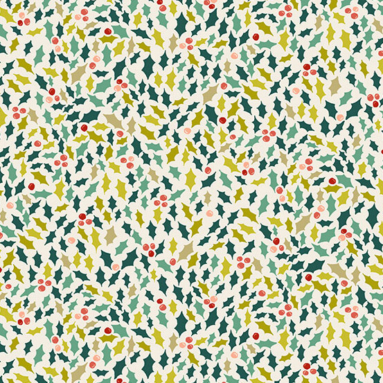 Andover Fabrics Merry Holly Henley Sudio 100% Quilt Cotton 44” Wide TP-2114-1