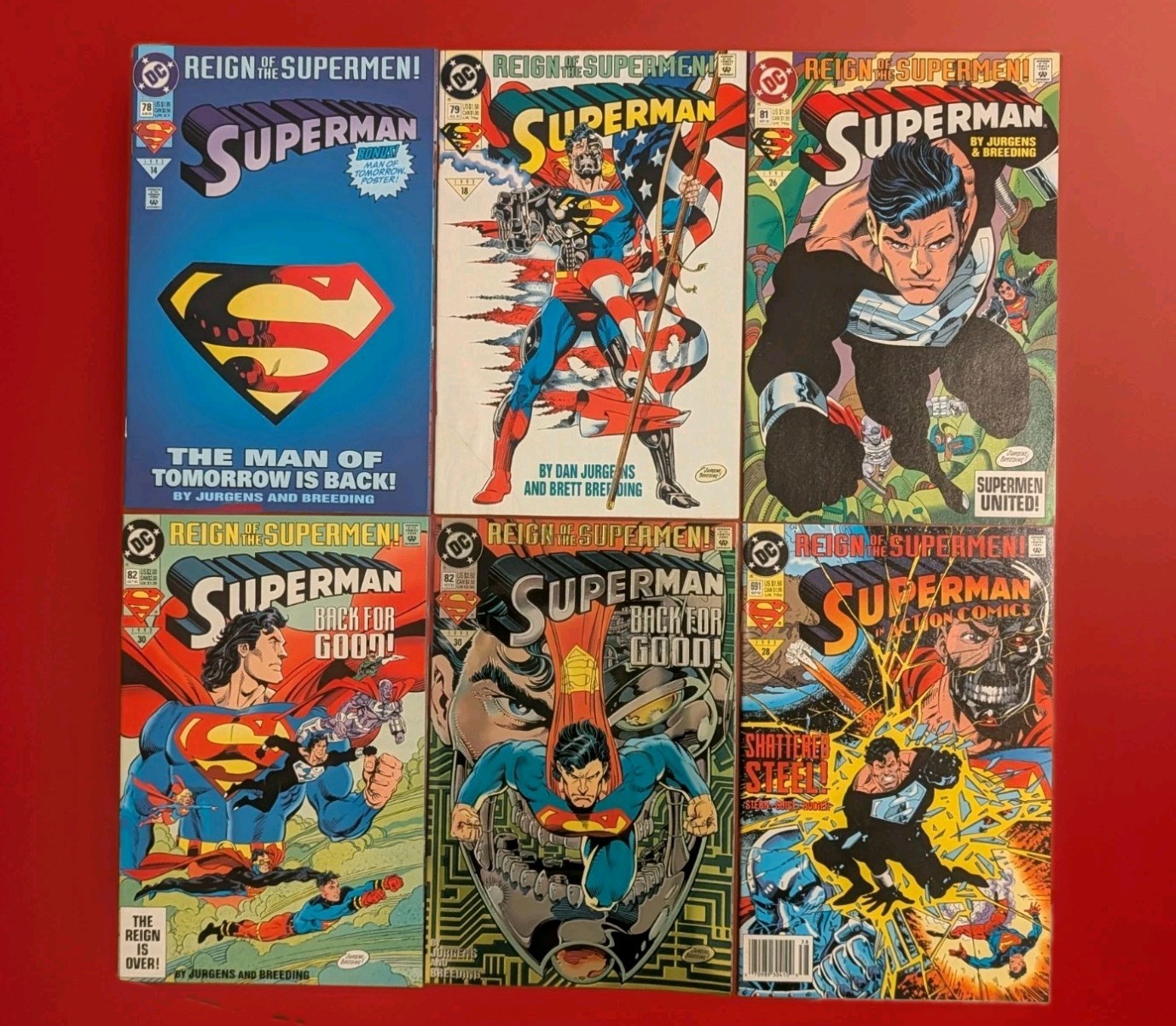 DC Comics Superman Reign of the Supermen 1993 Comic Book Lot of 6 DC Comics Superman Reign of the Supermen 1993 Comic Book Lot of 6