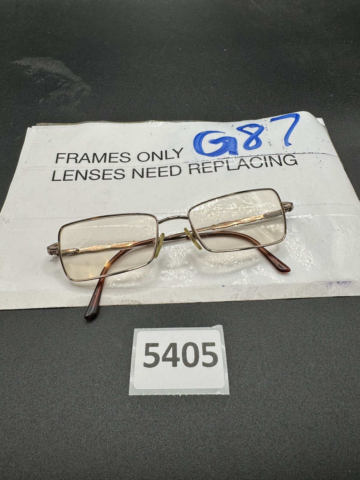 Genny 775-B 5339 Eyeglasses Frames Brown Rectangular Full Wire No Lens H1497 Genny 775-B 5339 Eyeglasses Frames Brown Rectangular Full Wire No Lens H1497