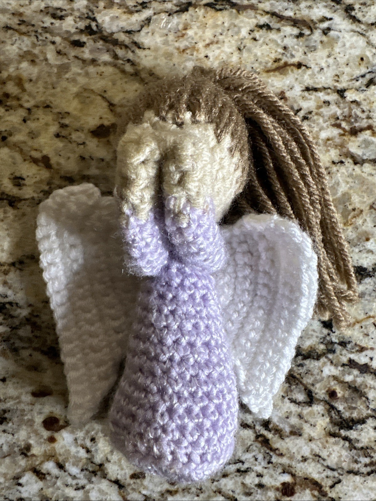 handcrafted crochet angel amigurumi figurine
