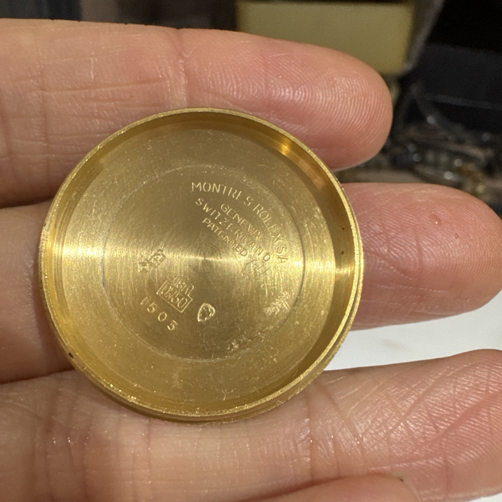 Rolex Oyster Perpetual Date 18k Solid Gold Case back ref 1500 1505 1507 1501 Rolex Oyster Perpetual Date 18k Solid Gold Case back ref 1500 1505 1507 1501