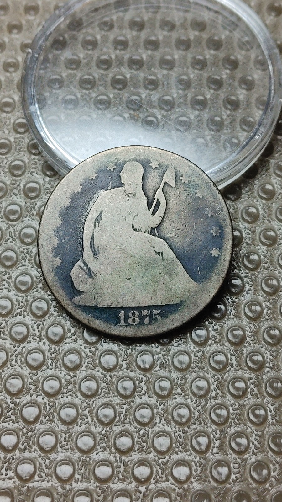 1875 S Silver Seated Liberty Half Dollar Original AG                        D744