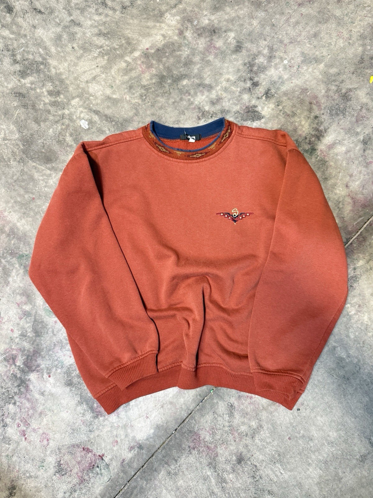 VINTAGE 90s STÜSSY S-WING EMBROIDERED CREWNECK - MADE IN USA VINTAGE 90s STÜSSY S-WING EMBROIDERED CREWNECK - MADE IN USA