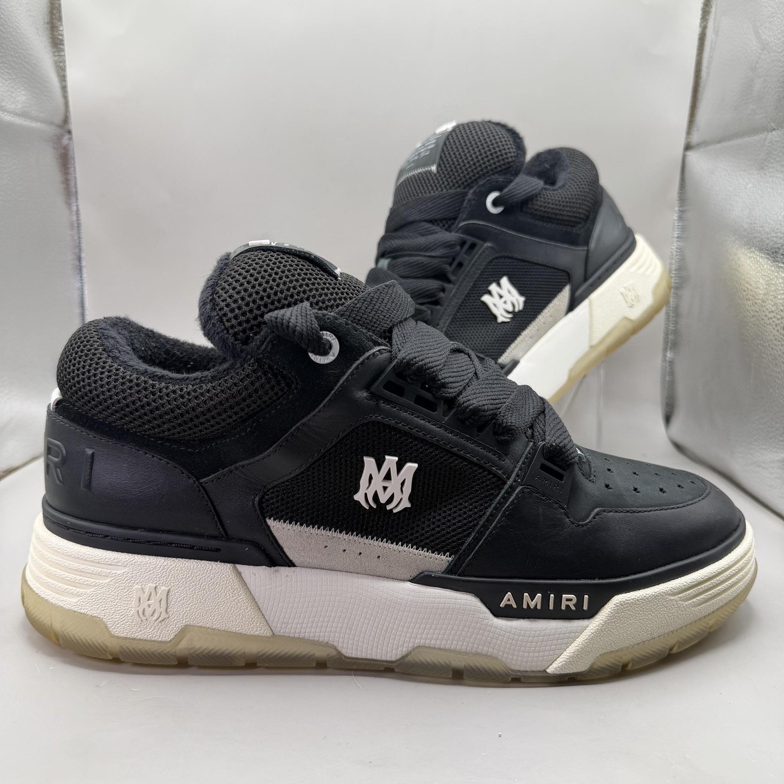 AMIRI MA-1 Shoes Mens Size 13 Black Leather Luxury Sneakers MA1-23