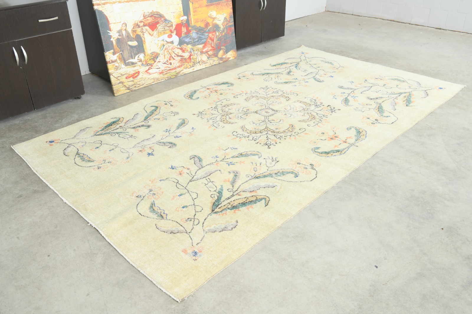 5x9 Turkish Antique Rug Anatolian Hand-Knotted Vintage Oushak Large Carpet,280