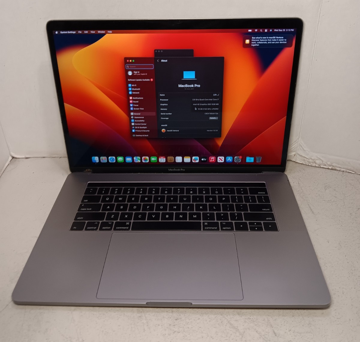 2017 Apple MacBook Pro 15-inch i7 2.9GHz 16GB RAM 512GB SSD Pro 560 READ #69