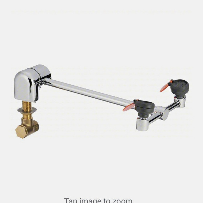 Guardian Equipment G1849 Plumbed Swing-Down Eyewash Station Chrome Brass Pipe
