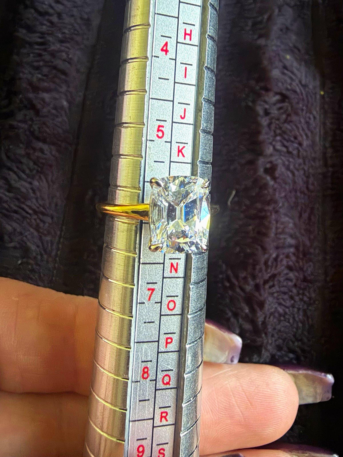 Sterling silver ring with vermeil overlay with a 1.5 carat emerald cut size 6 Sterling silver ring with vermeil overlay with a 1.5 carat emerald cut size 6