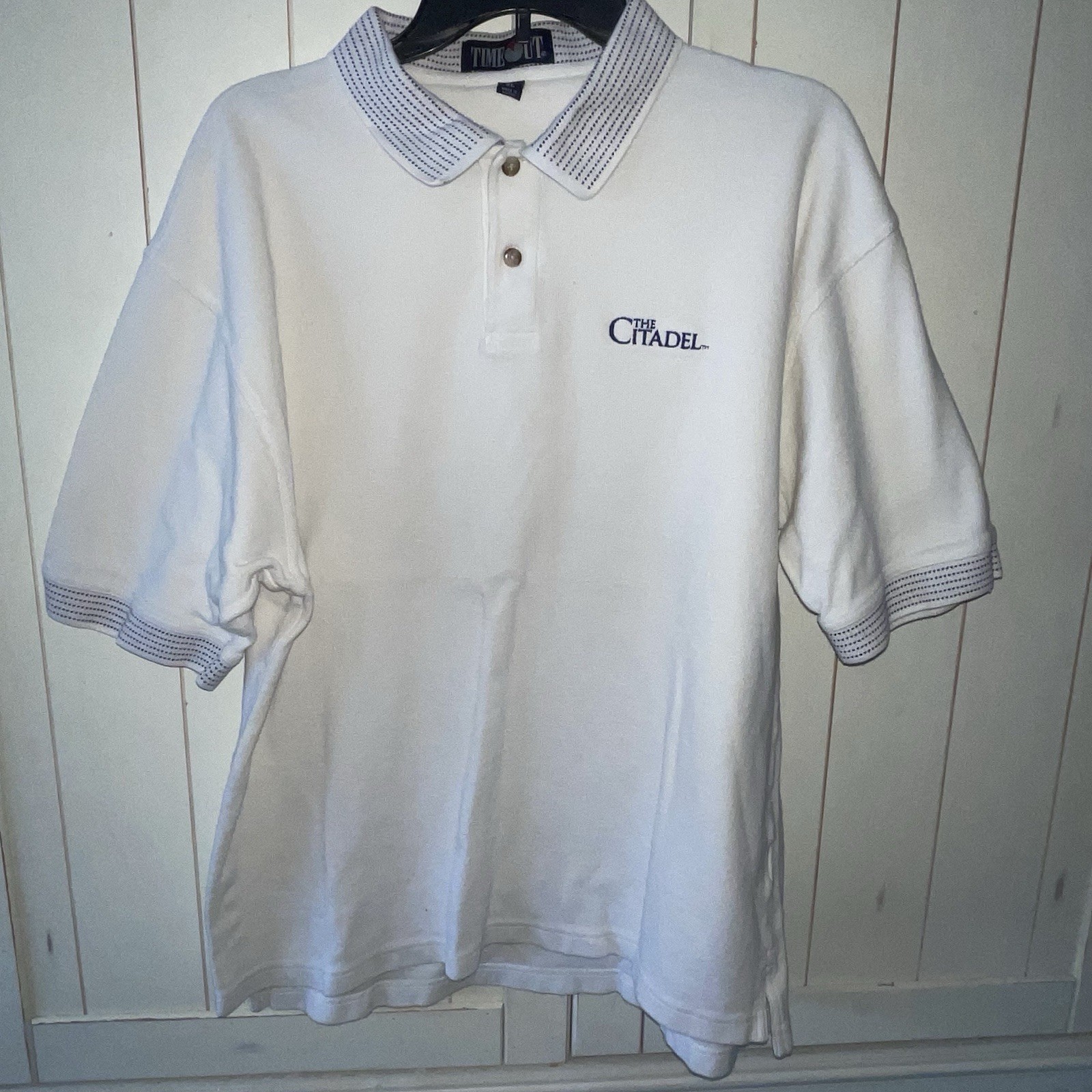 The Citadel Men\'s Sz XL Cream Polo Military College Academy South Carolina