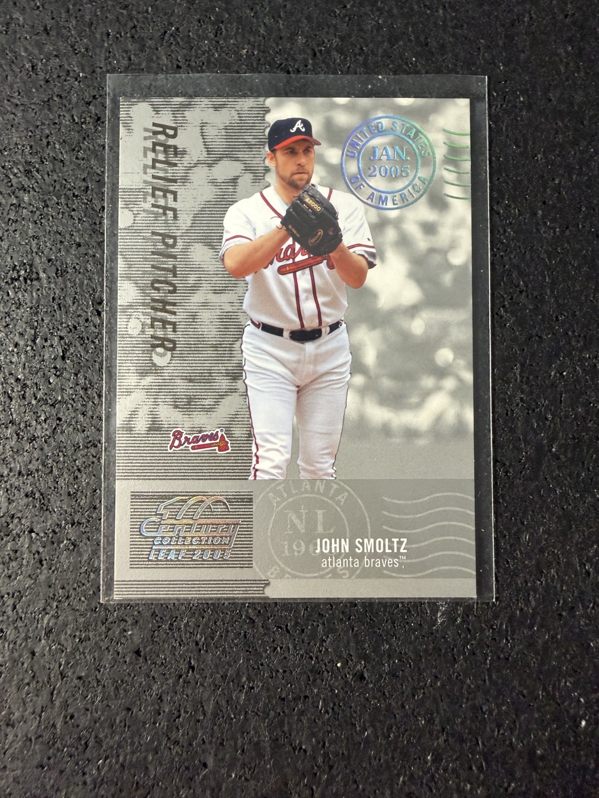 2005 Leaf Century #29 John Smoltz Post Marks Silver #/100 2005 Leaf Century #29 John Smoltz Post Marks Silver #/100