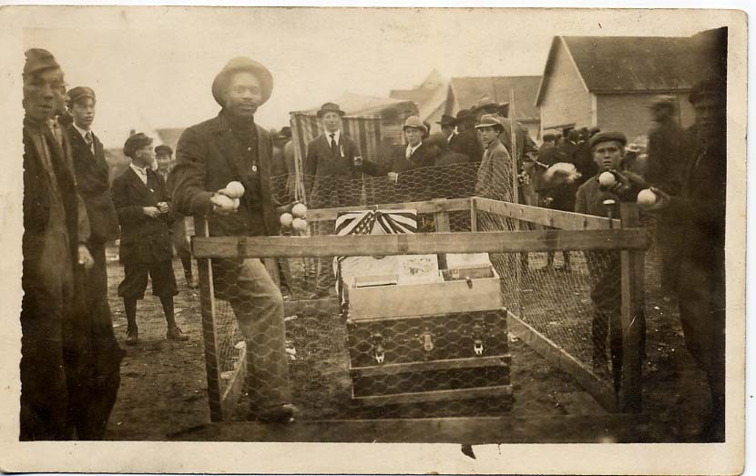 RPPC: African American Run Baseball Carnival Game, Ca.1914, Real Photo Postcard RPPC: African American Run Baseball Carnival Game, Ca.1914, Real Photo Postcard