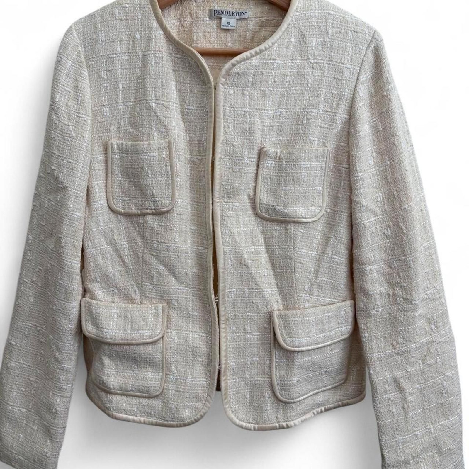 Pendleton Women\'s Cream and White Jacket