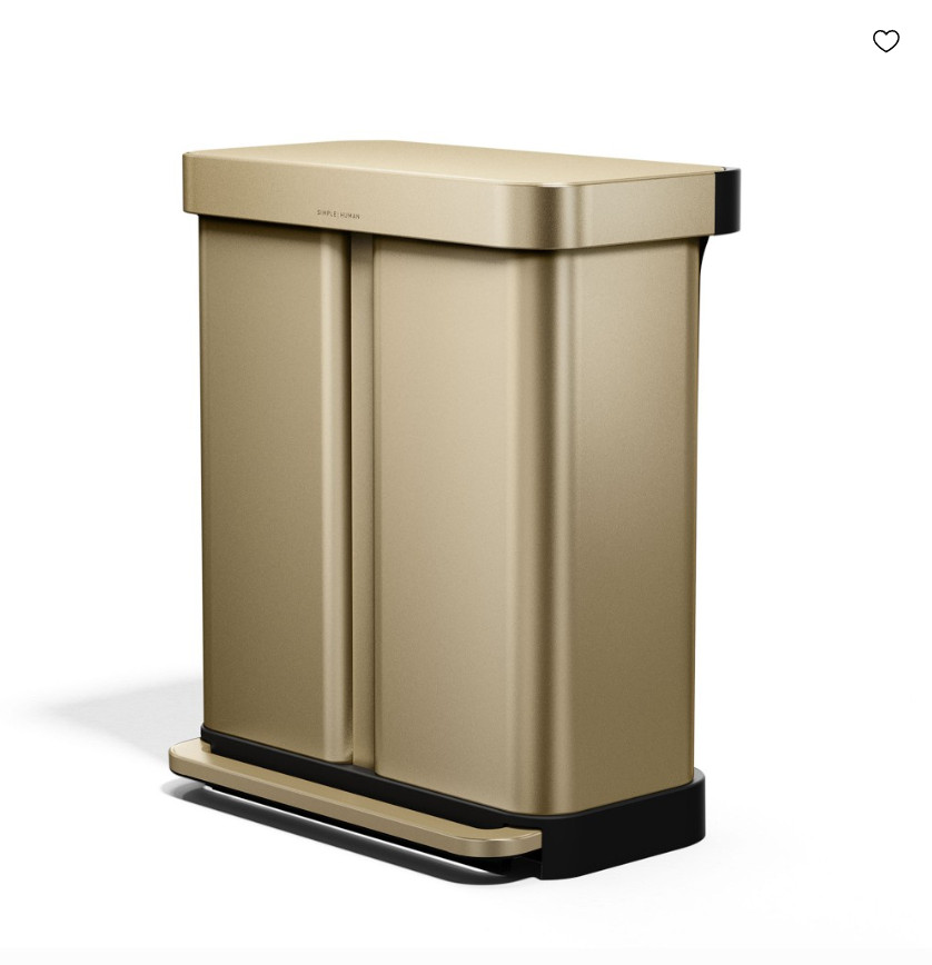 simplehuman Dual Compartment Step Can 58L Stainless Steel Trash Bin Liner simplehuman Dual Compartment Step Can 58L Stainless Steel Trash Bin Liner