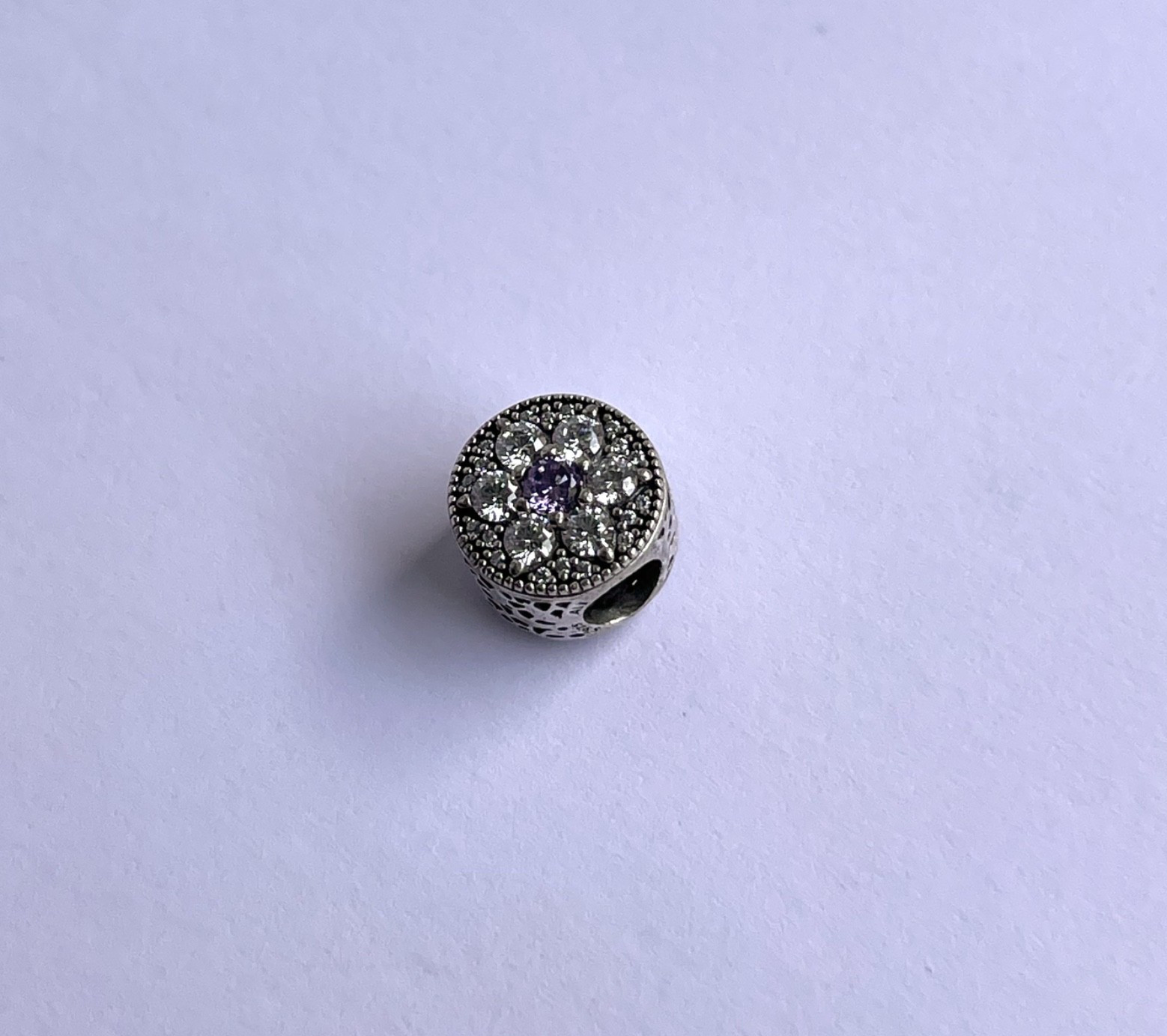 Authentic Pandora Forget Me Not Flower Purple Charm ALE 925 791832ACZ Authentic Pandora Forget Me Not Flower Purple Charm ALE 925 791832ACZ