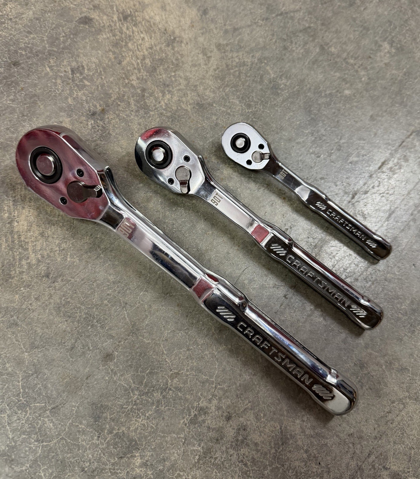 Craftsman 90 Tooth Ratchet Set. 1/4”, 3/8”, And 1/2” Low Profile. Lifetime NWOT Craftsman 90 Tooth Ratchet Set. 1/4”, 3/8”, And 1/2” Low Profile. Lifetime NWOT