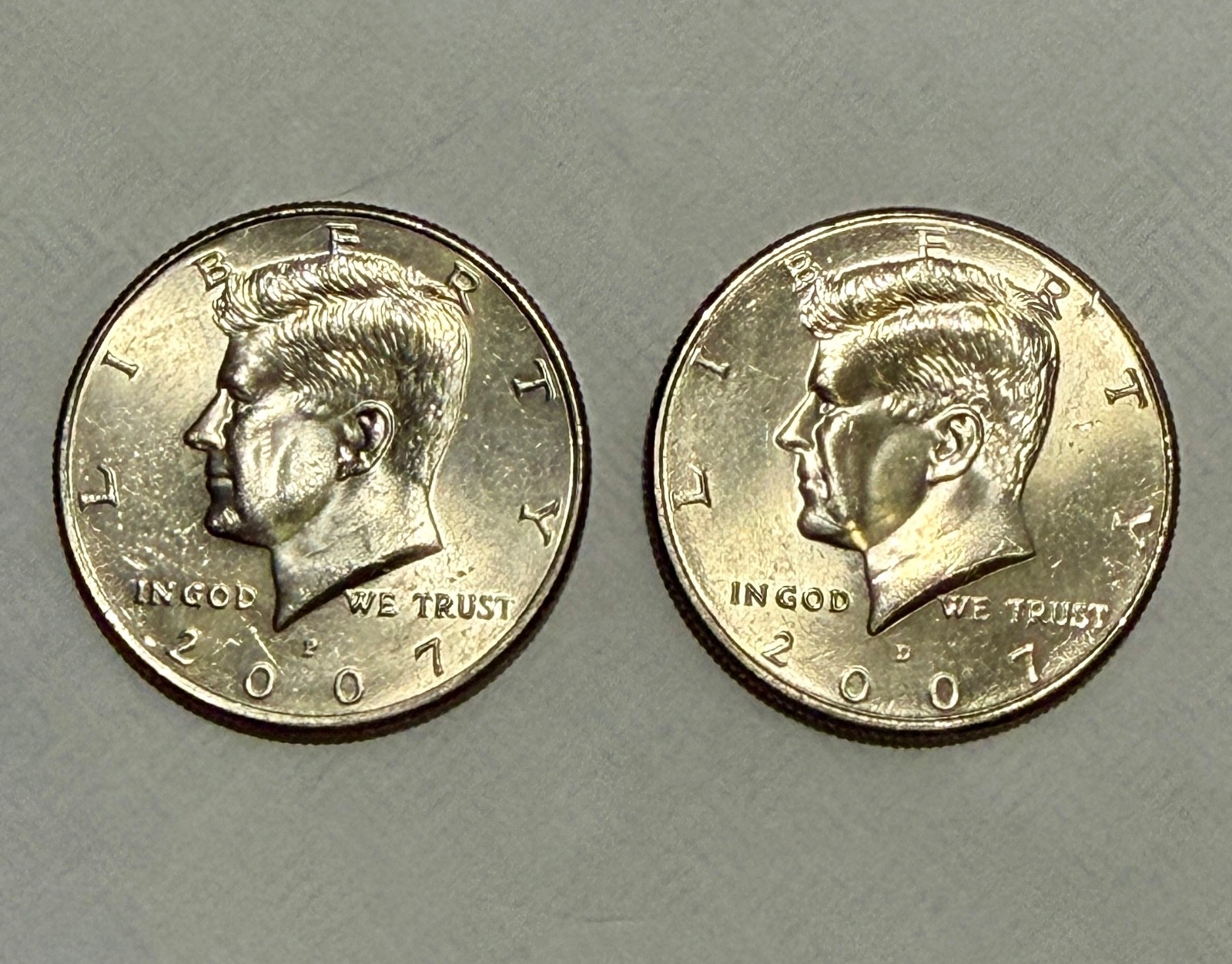 2007-P & 2007-D Kennedy Half Dollars P&D Set / NIFC / Circulated / 