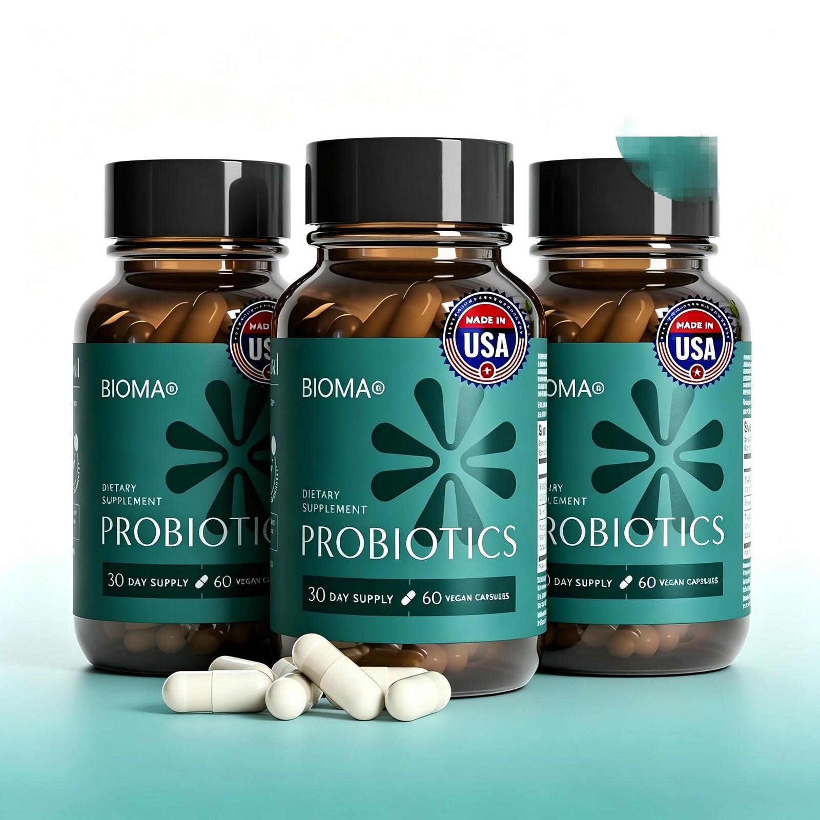 3pcs Probiotic Supplement Gut Health, Vegan Formula,Supports Digestive Comfort