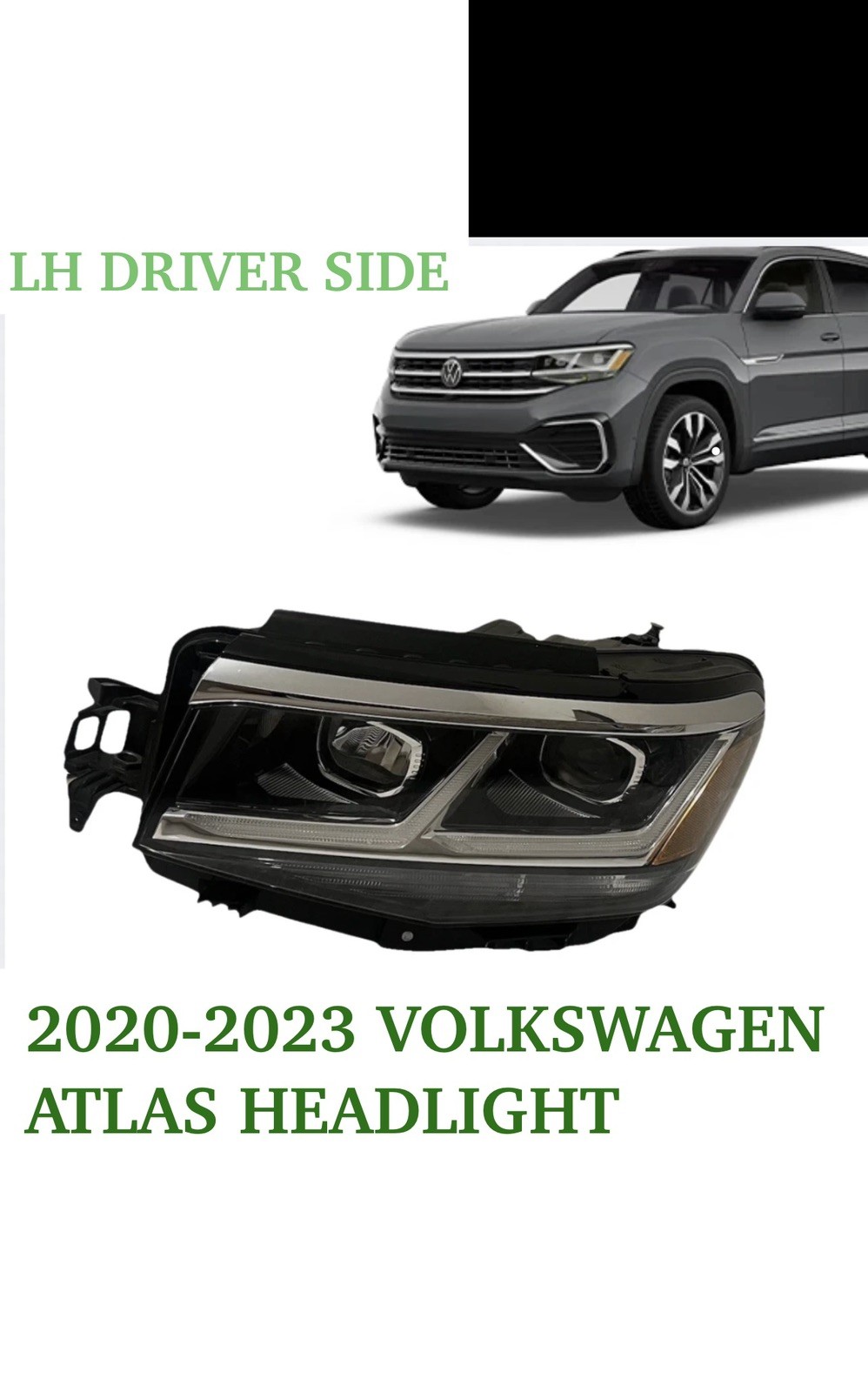 2020-2023 VOLKSWAGEN ATLAS LEFT DRIVER HEADLIGHT OEM DRL DEFFECTIVE👍🏼#1 GREAT 2020-2023 VOLKSWAGEN ATLAS LEFT DRIVER HEADLIGHT OEM DRL DEFFECTIVE👍🏼#1 GREAT