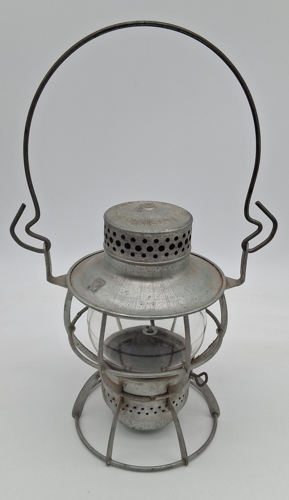 Dressel Arlington NJ PRR Railroad Lantern Clear Glass Globe Train Lamp Vintage