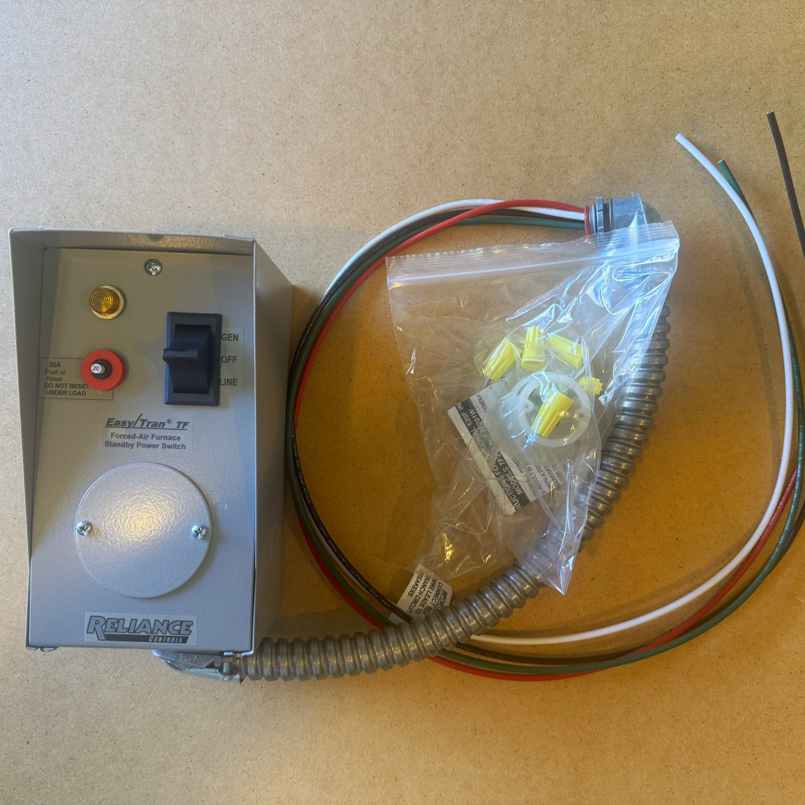 Reliance Controls Easy/Tran Manual Transfer Switch TF201W 20A