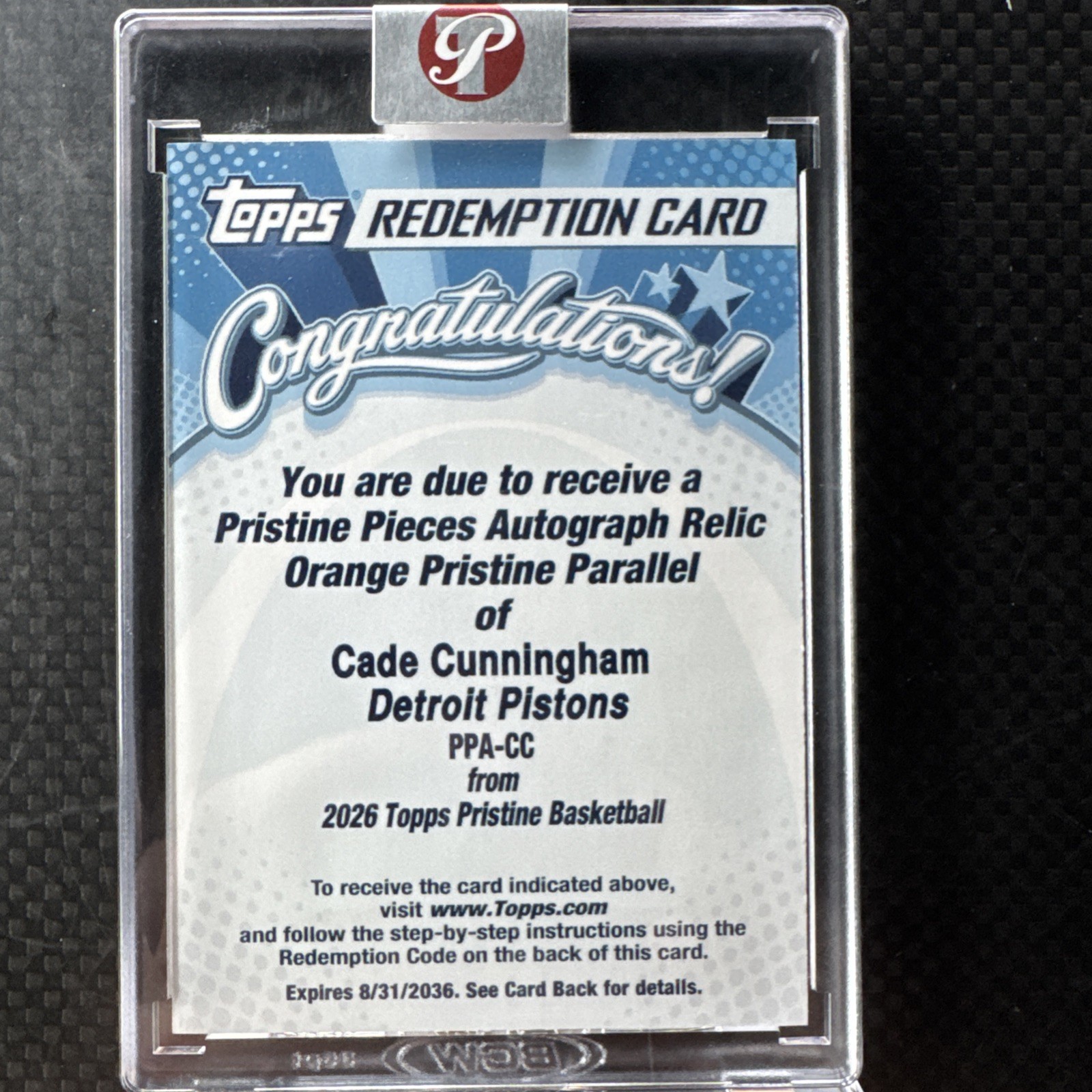 2026 Topps Pristine Cade Cunningham PRISTINE PIECES AUTO RELIC ORANGE /25 PPA-CC 2026 Topps Pristine Cade Cunningham PRISTINE PIECES AUTO RELIC ORANGE /25 PPA-CC