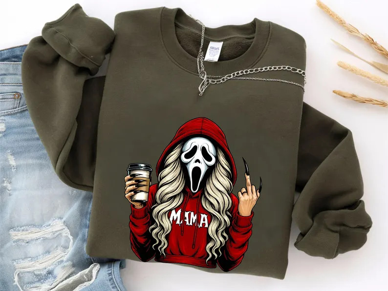 Halloween Horror Mama Custom Spooky Sweatshirt