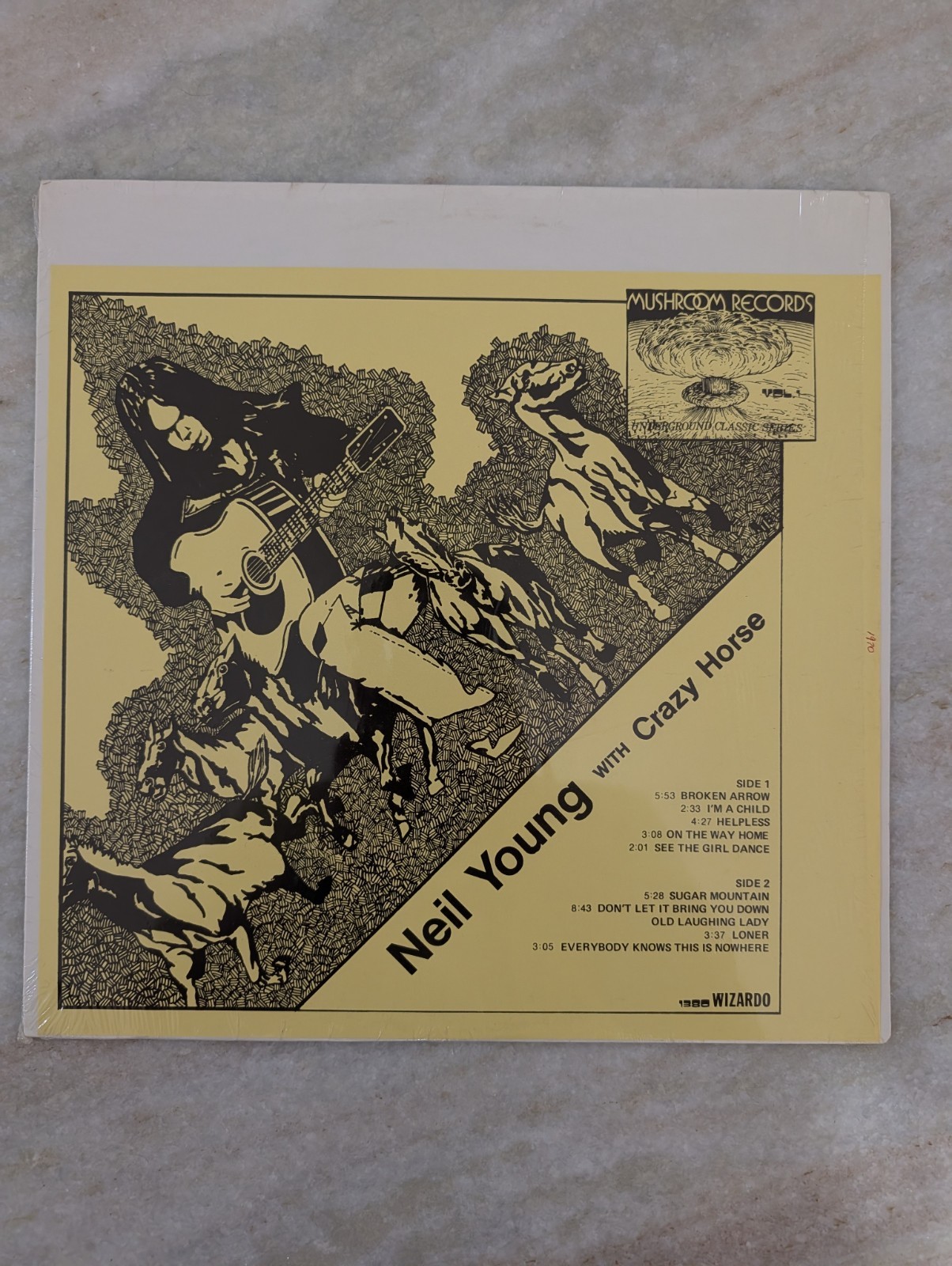 Neil Young With Crazy Horse Wizardo Mushroom Splash Splatter Colored LP VG+