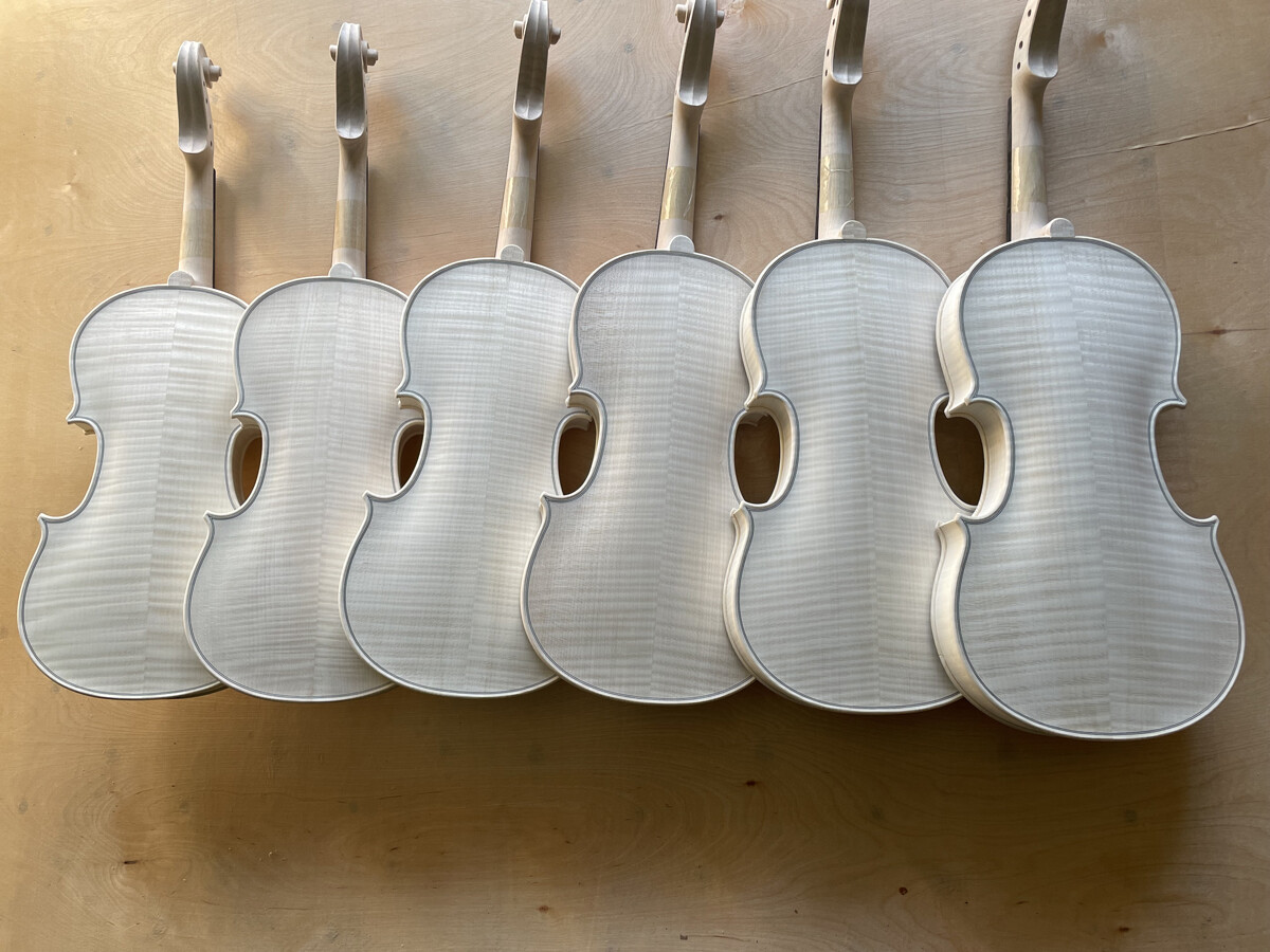 4/4 Professional Violin European Flame Maple Back Spruce Handmade Unfinished DIY 4/4 Professional Violin European Flame Maple Back Spruce Handmade Unfinished DIY