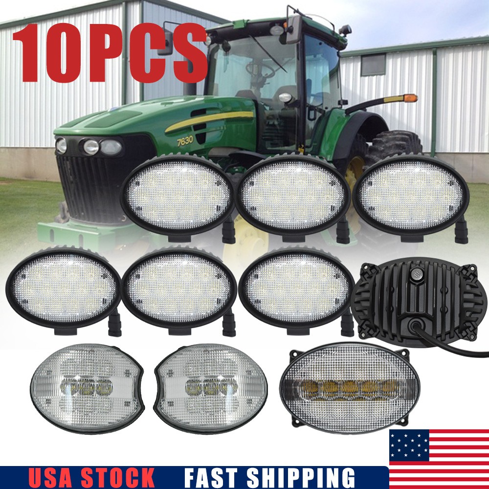 10pcs LED Work Lights For John Deere Tractors 7630 7720 7730 7820 7830 7920 7930 10pcs LED Work Lights For John Deere Tractors 7630 7720 7730 7820 7830 7920 7930