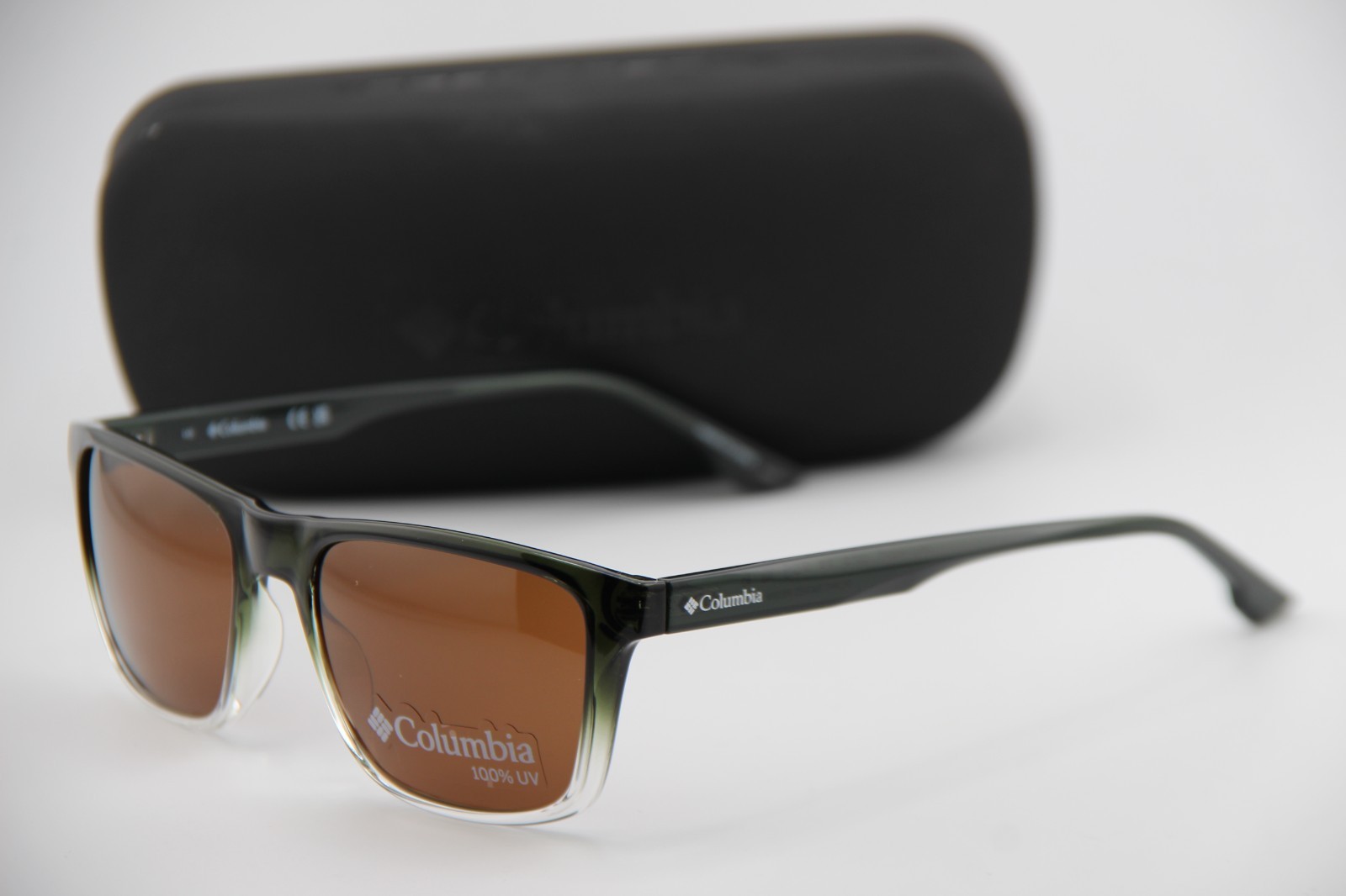 NEW COLUMBIA C571S 318 CLEAR GREEN GRAY AUTHENTIC W/CASE SUNGLASSES 57-19
