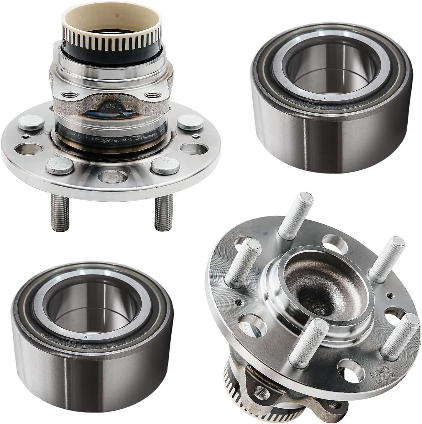 80543-4A 4pc Front Wheel Bearings Rear Wheel Hub and Bearings Kit Fits 2011-2016