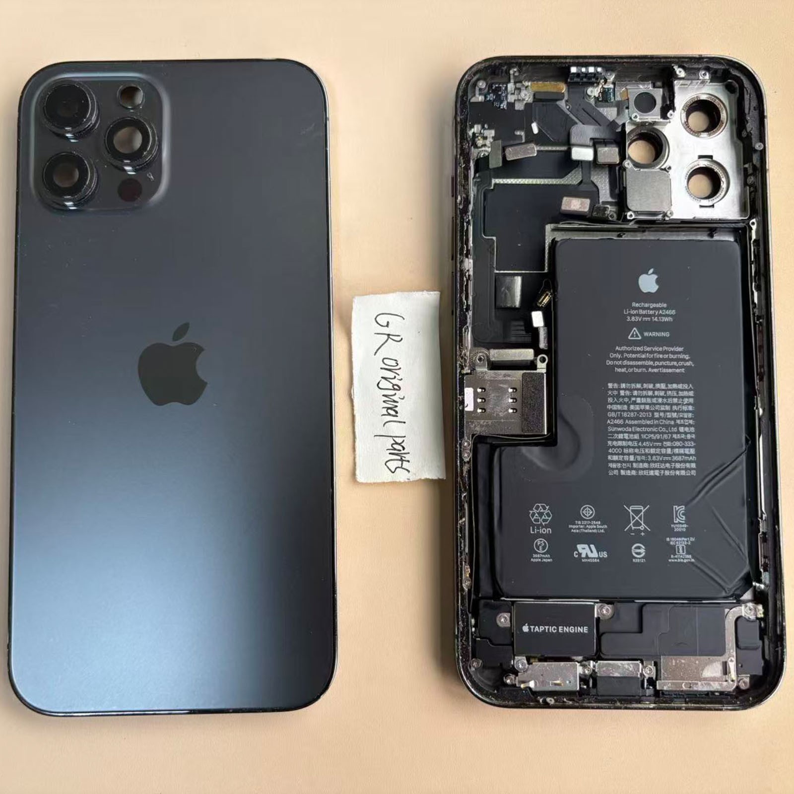 iPhone 12 Pro Max Original Pulled Rear Housing Assembly with Parts OEM Grade B