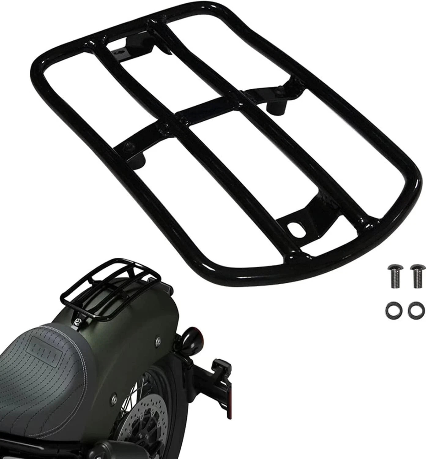 Motorcycle Luggage Rack for 2022–2024 Indian Chief Dark Horse, Rear Cargo Tail Motorcycle Luggage Rack for 2022–2024 Indian Chief Dark Horse, Rear Cargo Tail